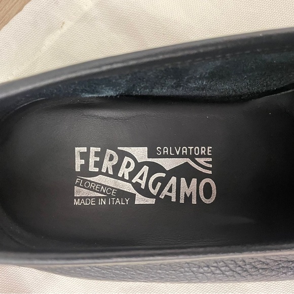 Salvatore Ferragamo Grandioso Pebbled Men’s Shoe Loafer Ganci bit Black 8 - Picture 7 of 9